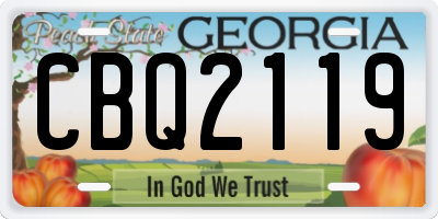 GA license plate CBQ2119