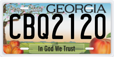 GA license plate CBQ2120