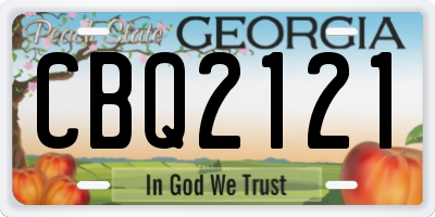 GA license plate CBQ2121