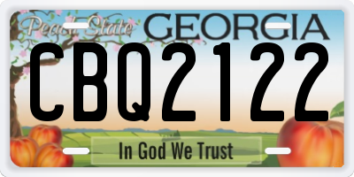GA license plate CBQ2122