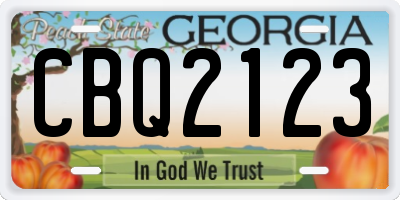 GA license plate CBQ2123