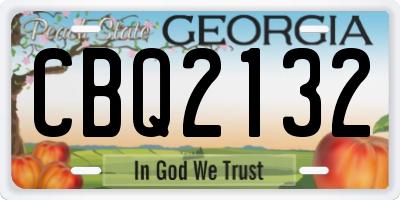 GA license plate CBQ2132