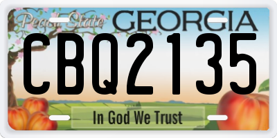 GA license plate CBQ2135