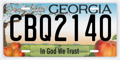 GA license plate CBQ2140
