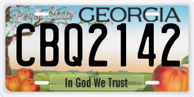 GA license plate CBQ2142