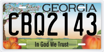 GA license plate CBQ2143