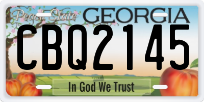 GA license plate CBQ2145
