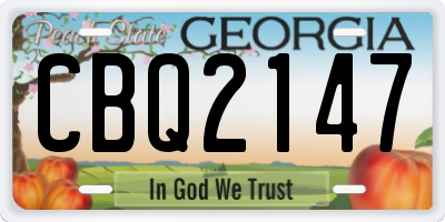 GA license plate CBQ2147