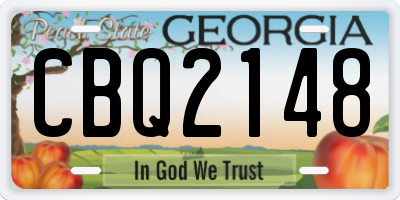 GA license plate CBQ2148