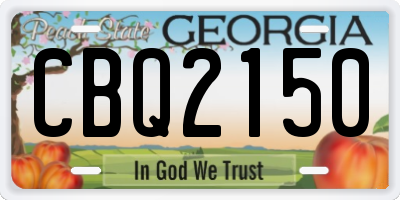 GA license plate CBQ2150