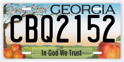 GA license plate CBQ2152