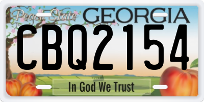 GA license plate CBQ2154