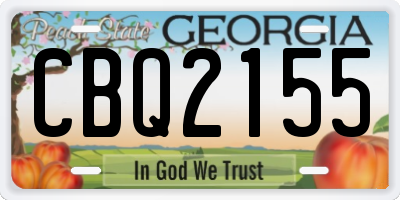 GA license plate CBQ2155