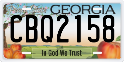 GA license plate CBQ2158