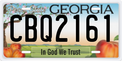 GA license plate CBQ2161