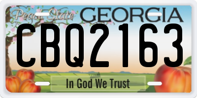 GA license plate CBQ2163