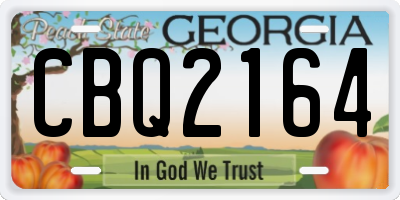 GA license plate CBQ2164