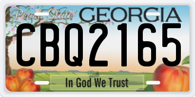 GA license plate CBQ2165
