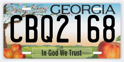 GA license plate CBQ2168
