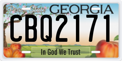 GA license plate CBQ2171