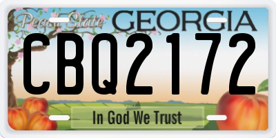 GA license plate CBQ2172