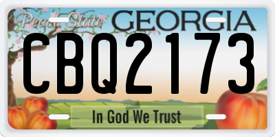 GA license plate CBQ2173