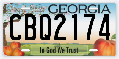 GA license plate CBQ2174