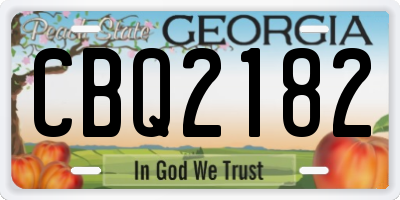 GA license plate CBQ2182