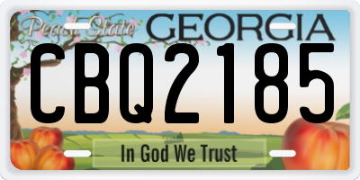 GA license plate CBQ2185