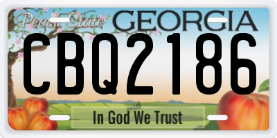 GA license plate CBQ2186