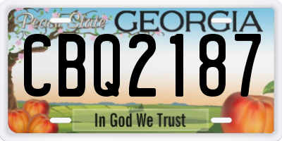 GA license plate CBQ2187