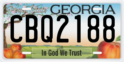 GA license plate CBQ2188