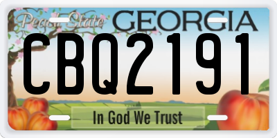 GA license plate CBQ2191