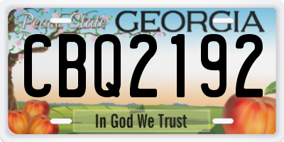 GA license plate CBQ2192