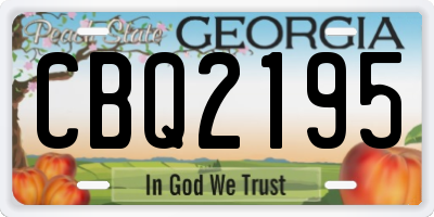 GA license plate CBQ2195