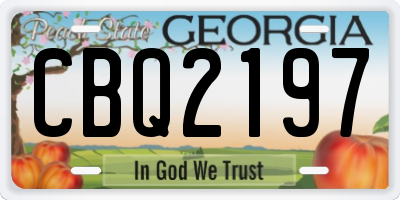 GA license plate CBQ2197