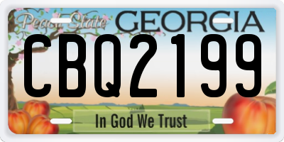 GA license plate CBQ2199