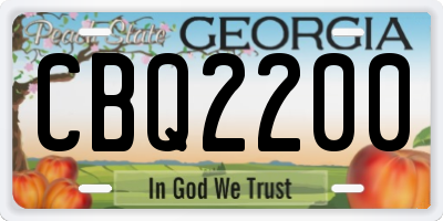 GA license plate CBQ2200