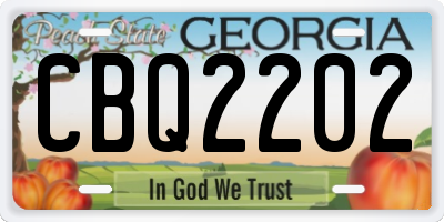 GA license plate CBQ2202