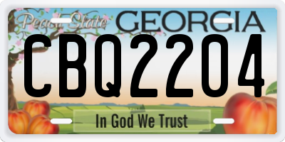 GA license plate CBQ2204