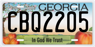 GA license plate CBQ2205