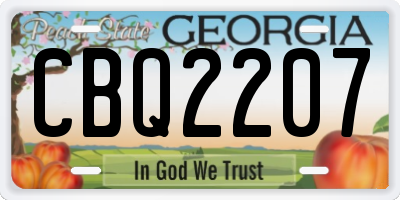 GA license plate CBQ2207