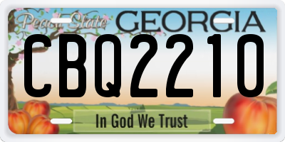 GA license plate CBQ2210