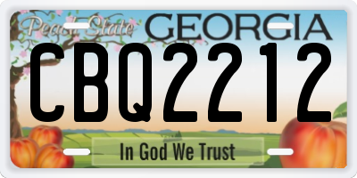 GA license plate CBQ2212