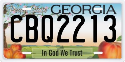 GA license plate CBQ2213