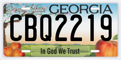 GA license plate CBQ2219