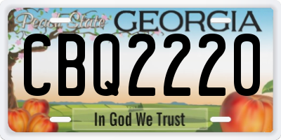 GA license plate CBQ2220