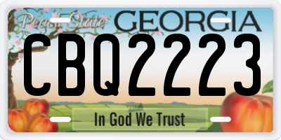 GA license plate CBQ2223