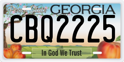 GA license plate CBQ2225