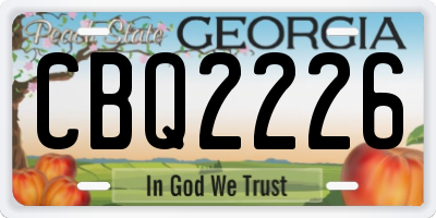 GA license plate CBQ2226